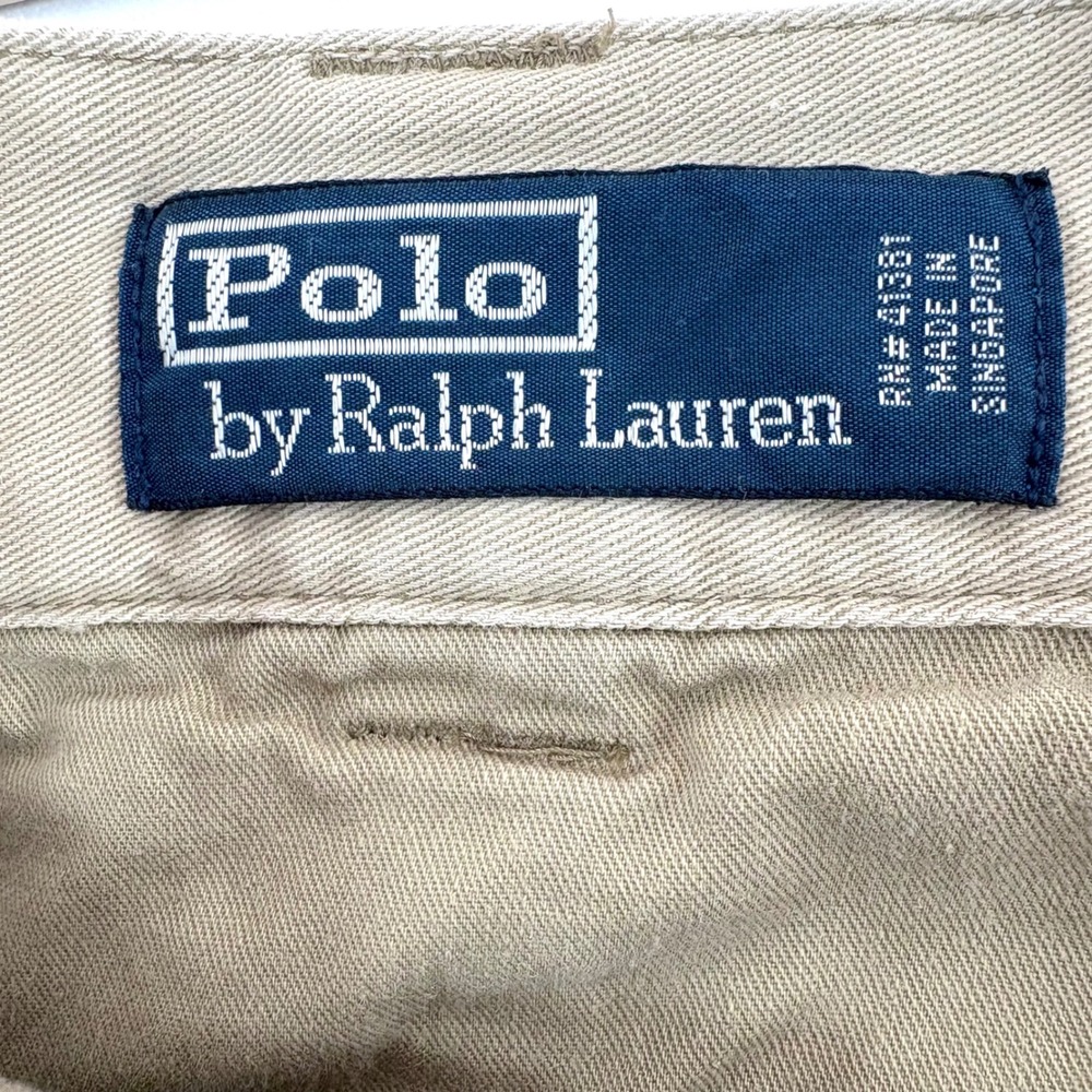Polo Ralph Lauren Cargo Pants Tan Khaki Cotton Chino Utility Mens 46x30 VTG 90s - Picture 5 of 16